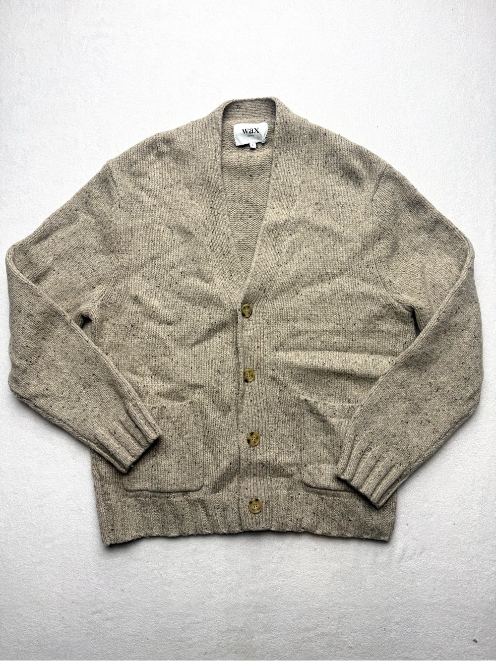 Wax Cream Button-Front Cardigan for Men - Neutral Cream